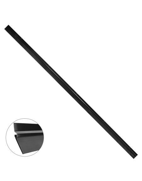 Burlete Para Puertas De Garaje Aluminio Negro Con Goma 2,5 m. Perfil Bajo Cochera Cepillo De Puerta, Burlete Garaje