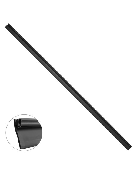 Burlete Reforzado Para Puertas De Garaje Aluminio Negro Con Goma 2,5 m. Perfil Bajo Cochera Cepillo De Puerta, Burlete Garaje