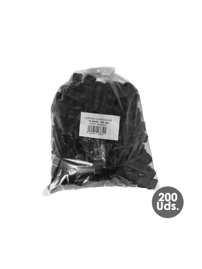 Contera Interior Plastico Cuadrada 20x20 mm. Color Negro. Bolsa 200 Unidades. Contera Mesa, Silla, Muebles, Estanteria