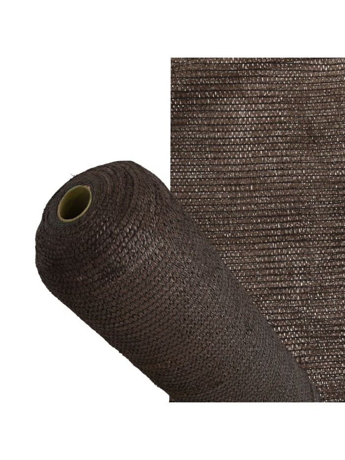 Malla Sombreo Rollo 2 x 50 metros, Reduce Radiación, Protección Jardín y Terraza, Regula Temperatura, Color Marrón