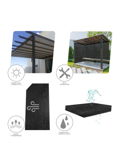 Malla Sombreo Negro 3,0 Metros Rollo 50 Metros, Reduce Radiación, Protección Jardín y Terraza, Regula Temperatura, Color Negro