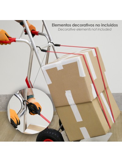 Pulpo De Goma Plano Reforzado 1,5 metro (2 unidades) 100% Latex, Capacidad Amarre 200 Newtons Gomas Elasticas, Cuerda Elastica,