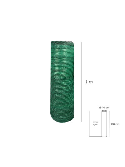 Malla Sombreo Rollo 1,0 x 10 Metros, Reduce Radiación, Protección Jardín y Terraza, Regula Temperatura, Color Verde Claro