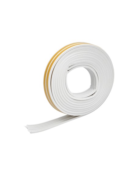 Burlete Caucho Blanco Rollo 6 Metros x 9 mm. Sellador Ventanas y Puertas. Aisla Del Ruido. Para Umbrales de 1 A 3,5 mm.