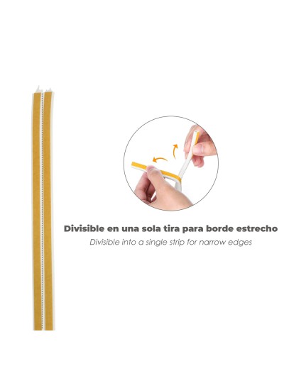 Burlete Caucho Blanco Rollo 6 Metros x 9 mm. Sellador Ventanas y Puertas. Aisla Del Ruido. Para Umbrales de 1 A 3,5 mm.