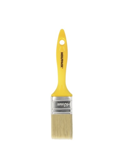 Paletina Profesional Cerda Blanca Ancho 40 mm. Cerdas Naturales Mango Plastico Ergonomico, Brocha Pintor, Pincel Pintura