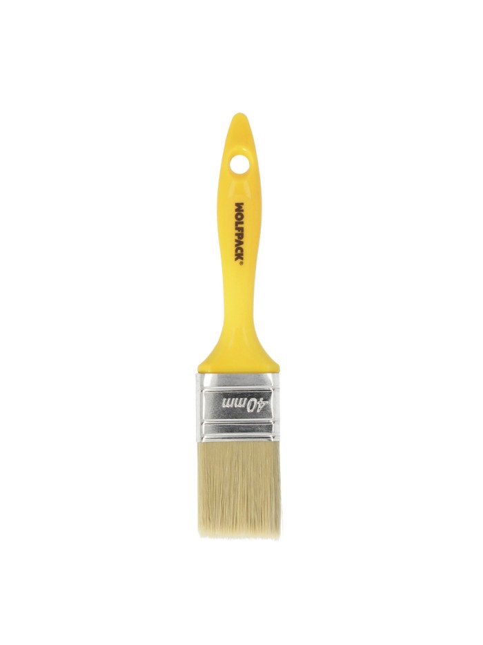 Paletina Profesional Cerda Blanca Ancho 40 mm. Cerdas Naturales Mango Plastico Ergonomico, Brocha Pintor, Pincel Pintura