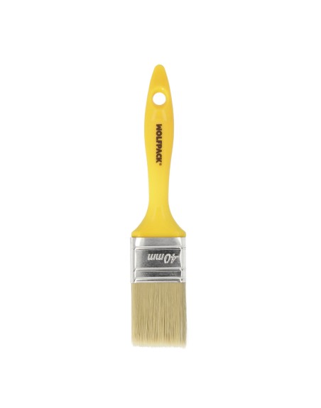 Paletina Profesional Cerda Blanca Ancho 40 mm. Cerdas Naturales Mango Plastico Ergonomico, Brocha Pintor, Pincel Pintura