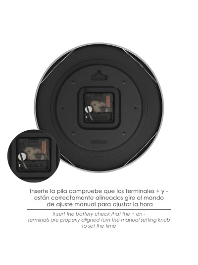 Reloj De Pared Ø 25 Cm Negro