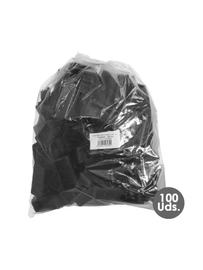 Contera Plástico Rectangular Interior. Color Negro 80x40 mm Bolsa 100 Unidades.