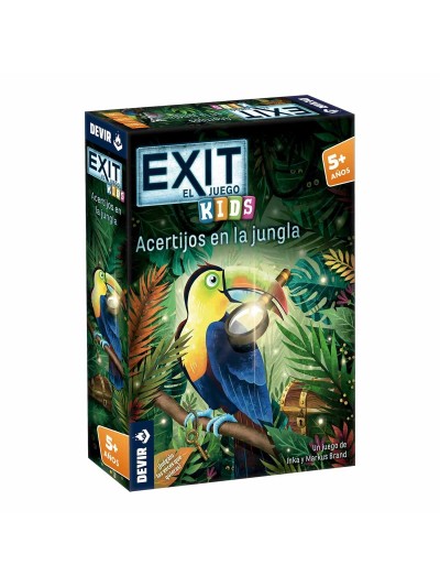 Juego de mesa devir exit kids acertijos en la jungla