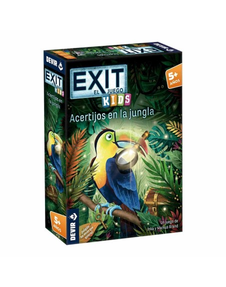 Juego de mesa devir exit kids acertijos en la jungla