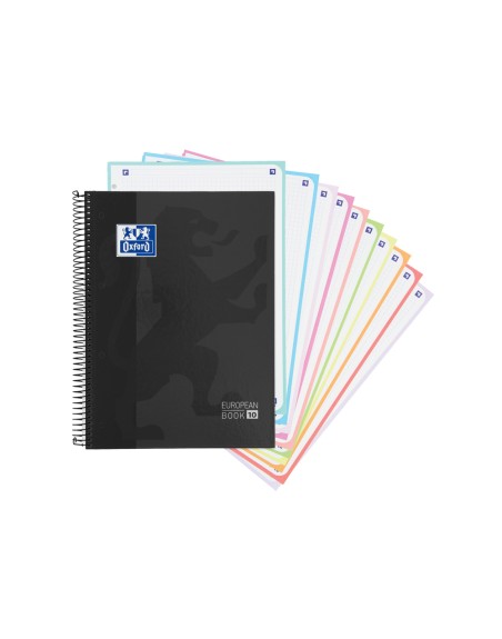 Cuaderno espiral oxford europeanbook 10 school classic tapa extradura din a4+ 150 hojas cuadro 5 mm