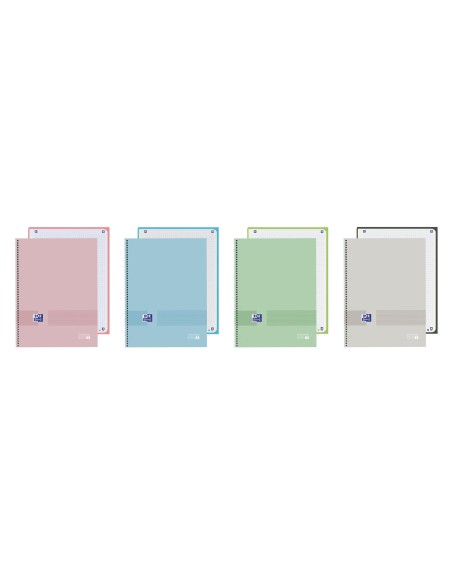 Cuaderno espiral oxford europeanbook 1 you tapa extradura din a4+ 80 hojas cuadro 5 mm color pastel