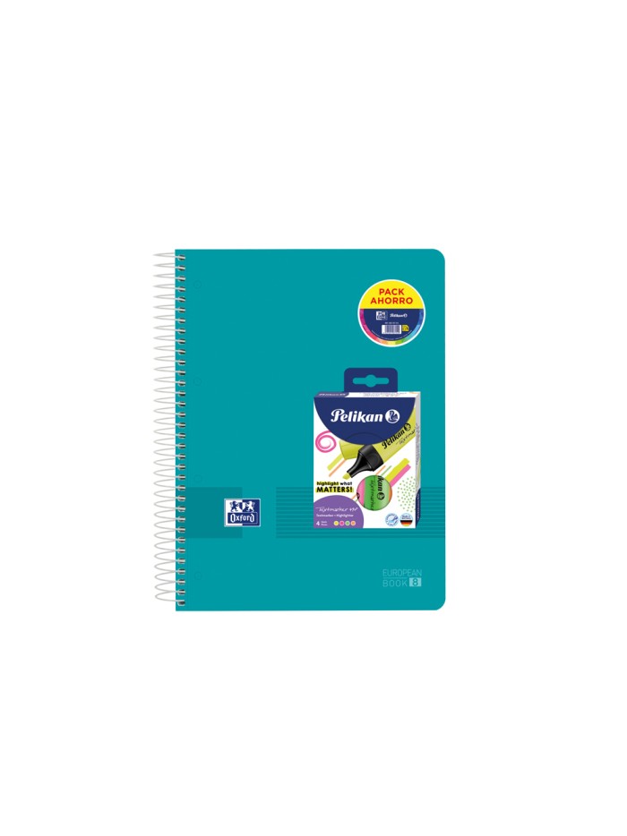 Cuaderno espiral oxford europeanbook 8 tapa polipropileno live&go din a4+ 120h cuadro 5 mm + pack 4 Cuaderno espiral oxford europeanbook 8 tapa polipropileno live&go din a4+ 120h cuadro 5 mm + pack 4