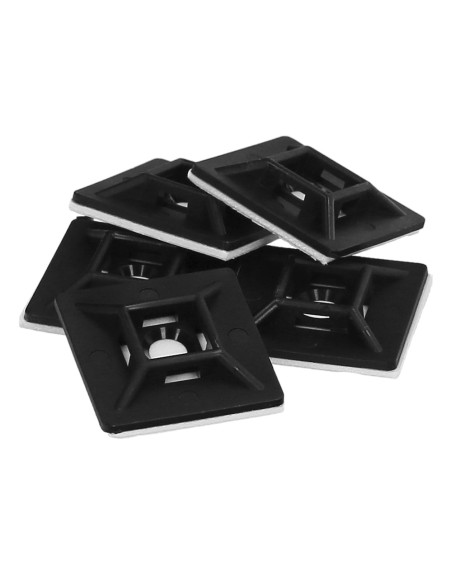 Base Adhesiva Para Bridas 19x19 mm. Negra Bolsa 100 Unidades
