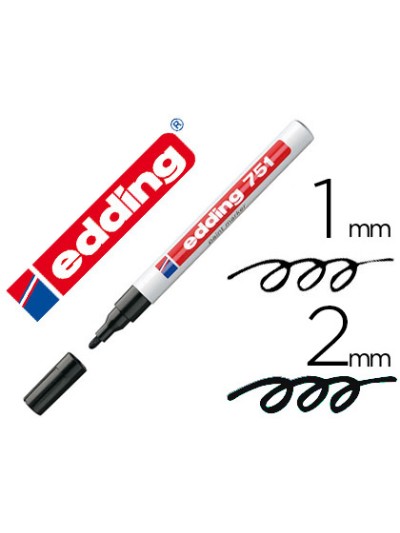 Rotulador edding punta fibra 751 negro punta redonda 1-2 mm