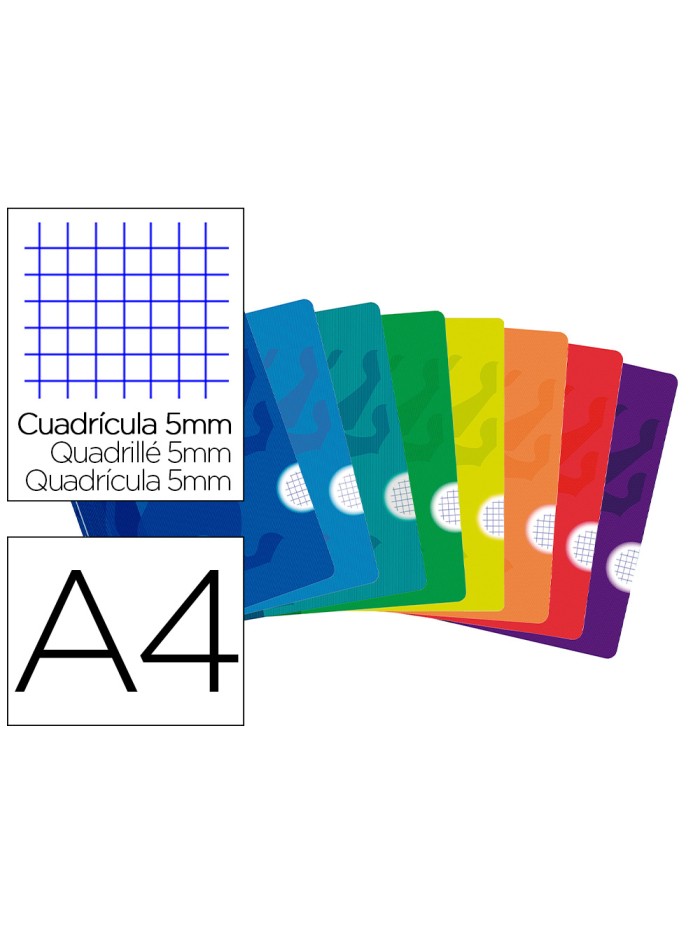 Libreta escolar oxford openflex tapa flexible optik paper 48 hojas din a4 cuadro 5 mm colores surtidos Libreta escolar oxford openflex tapa flexible optik paper 48 hojas din a4 cuadro 5 mm colores surtidos