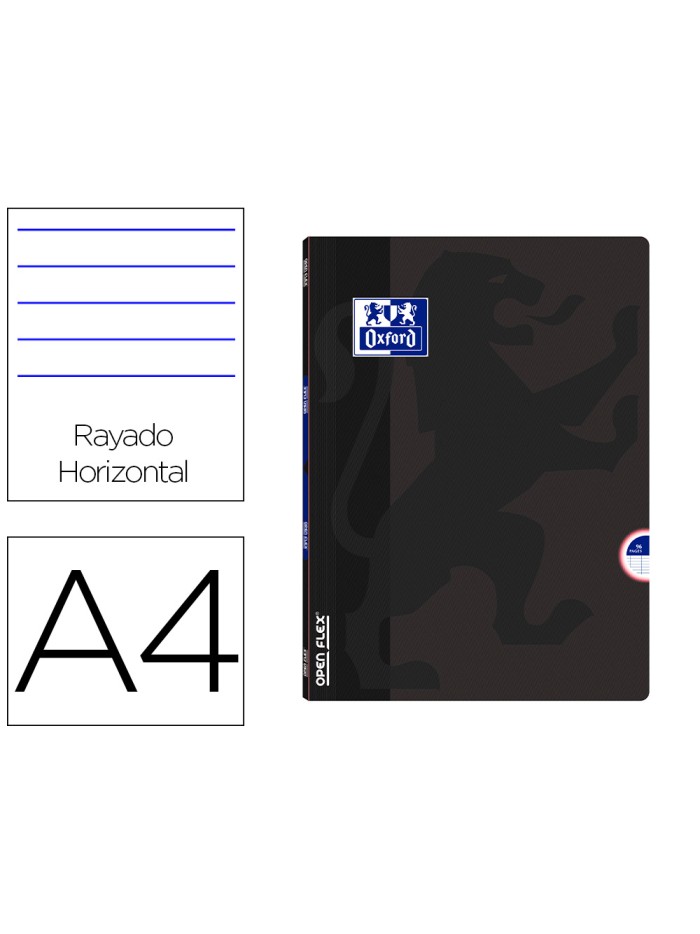 Libreta escolar oxford openflex tapa flexible optik paper 48 hojas din a4 rayado horizontal color negro Libreta escolar oxford openflex tapa flexible optik paper 48 hojas din a4 rayado horizontal color negro