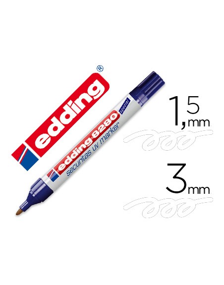 Rotulador edding marcador de seguridad visible bajo la luz ultravioleta punta redonda 1,5 mm