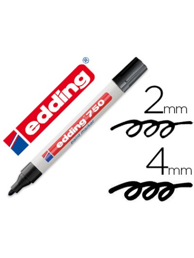Rotulador edding punta fibra 750 negro punta redonda 2-4 mm