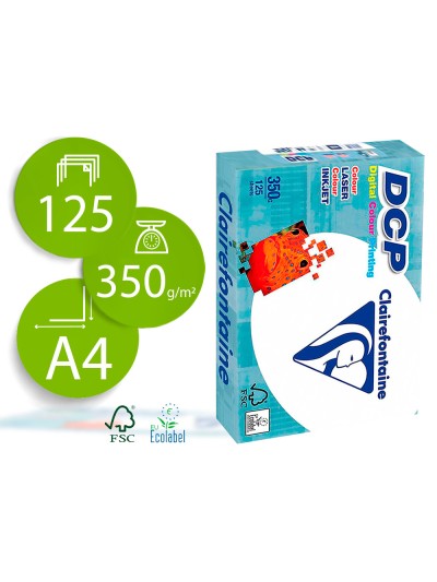 Papel fotocopiadora clairefontaine din a4 350 gramos paquete de 125 hojas