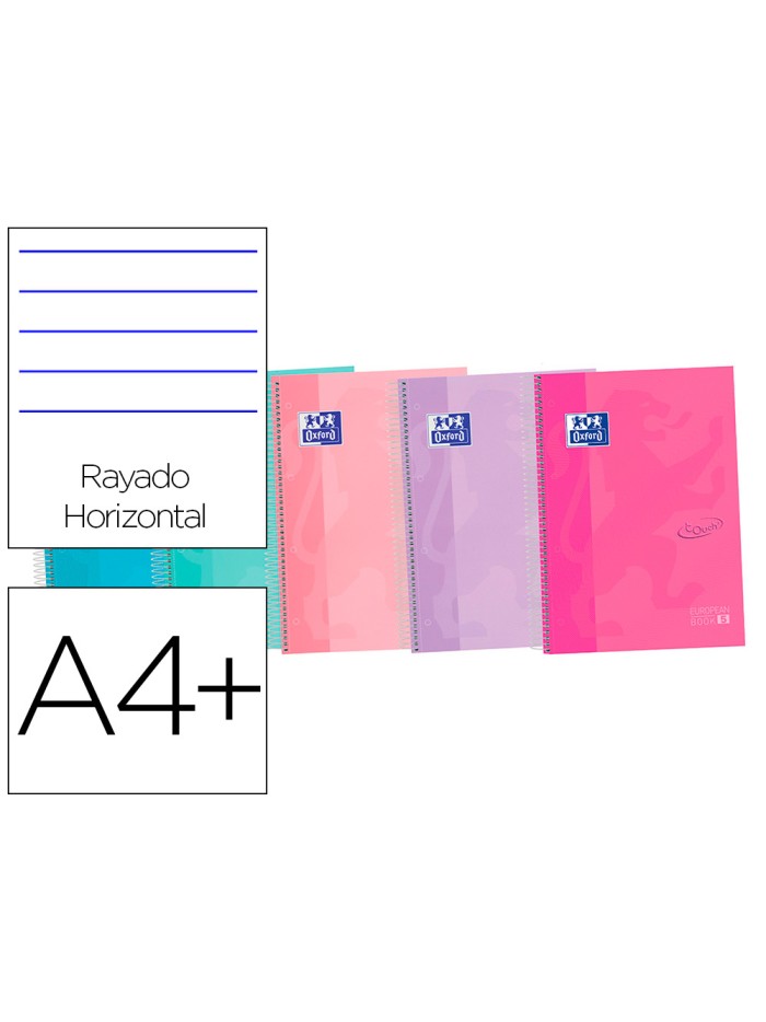 Cuaderno espiral oxford ebook 5 tapa extradura din a4+ 120 h horizontal colores surtidos touch Cuaderno espiral oxford ebook 5 tapa extradura din a4+ 120 h horizontal colores surtidos touch