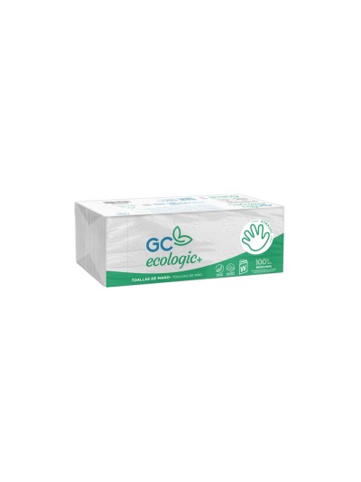 Toalla de papel mano engarzada ecologica -22,5x31 cm 2 capas -paquete con 144 unidades