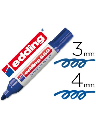 Rotulador edding punta fibra permanente 550 azul n.3 punta redonda recargable