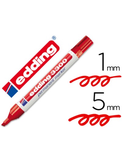 Rotulador edding marcador 3300 n.2 rojo punta biselada recargable