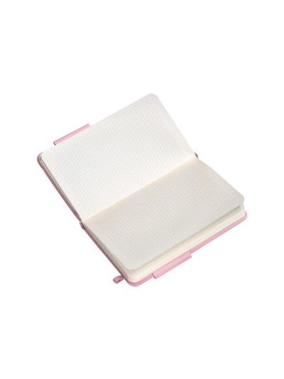 Cuaderno con gomilla antartik notes tapa dura a6 hojas cuadricula rosa pastel 100 hojas 80 gr fsc