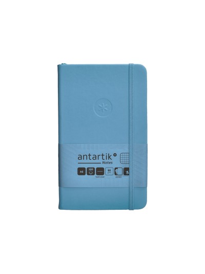 Cuaderno con gomilla antartik notes tapa dura a6 hojas cuadricula azul claro 100 hojas 80 gr fsc