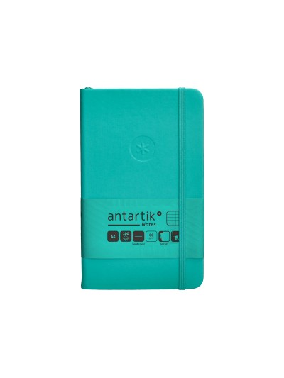 Cuaderno con gomilla antartik notes tapa dura a6 hojas cuadricula turquesa 100 hojas 80 gr fsc
