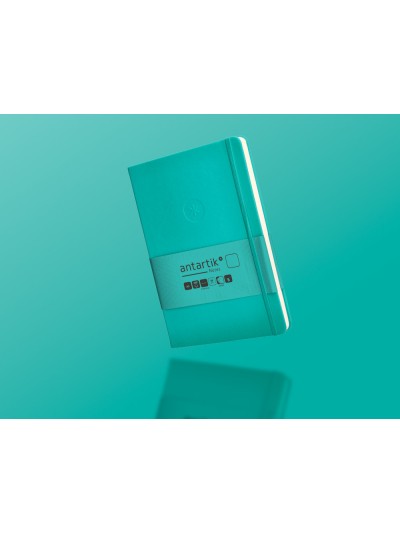 Cuaderno con gomilla antartik notes tapa dura a5 hojas lisas turquesa 100 hojas 80 gr fsc
