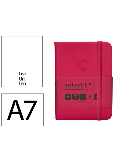 Cuaderno con gomilla antartik notes tapa dura a7 hojas lisas burdeos 80 hojas 80 gr fsc