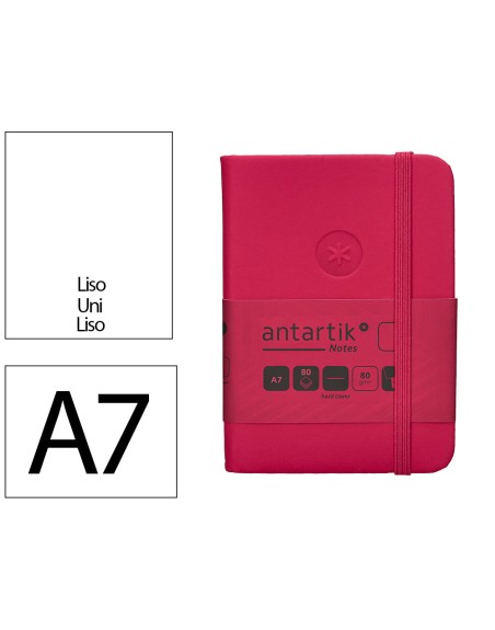 Cuaderno con gomilla antartik notes tapa dura a7 hojas lisas burdeos 80 hojas 80 gr fsc