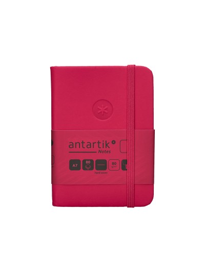 Cuaderno con gomilla antartik notes tapa dura a7 hojas lisas burdeos 80 hojas 80 gr fsc