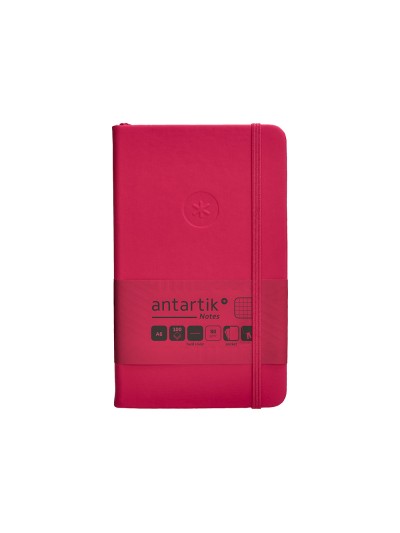 Cuaderno con gomilla antartik notes tapa dura a6 hojas cuadricula burdeos 100 hojas 80 gr fsc
