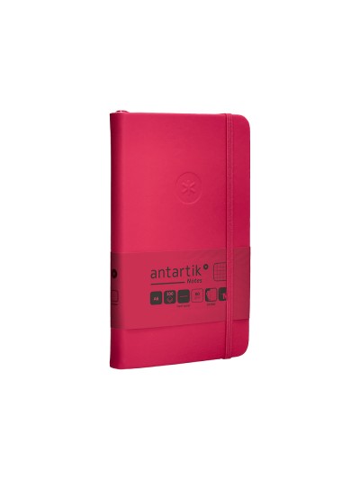 Cuaderno con gomilla antartik notes tapa dura a6 hojas cuadricula burdeos 100 hojas 80 gr fsc