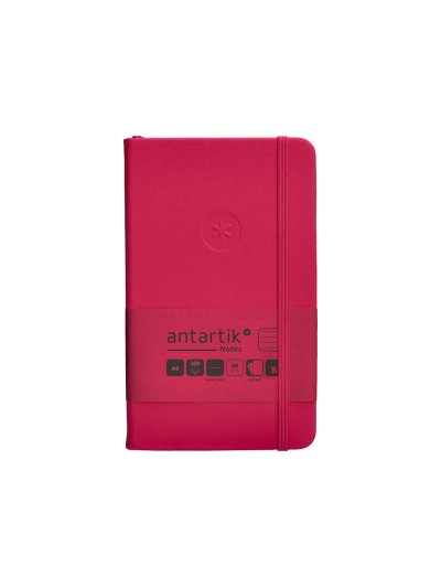 Cuaderno con gomilla antartik notes tapa dura a6 hojas rayas burdeos 100 hojas 80 gr fsc