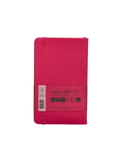Cuaderno con gomilla antartik notes tapa dura a6 hojas rayas burdeos 100 hojas 80 gr fsc