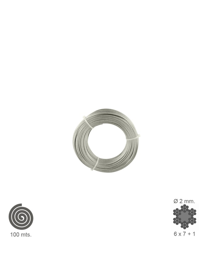 Cable Galvanizado   2 mm. (Rollo 100 Metros) No Elevacion