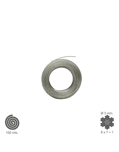 Cable Galvanizado   3  mm. (Rollo 100 Metros) No Elevacion