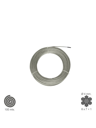 Cable Galvanizado   4  mm. (Rollo 100 Metros) No Elevacion