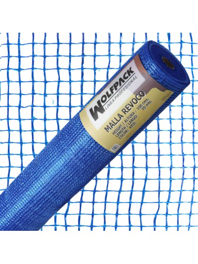 Malla Revoco Azul Rollo 50 mt. x 1 metro. Luces 10x10 mm.
