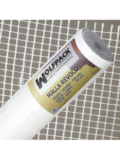 Malla Revoco Blanca Rollo 50 mt. x 1metro / 4 x 4,5 mm.