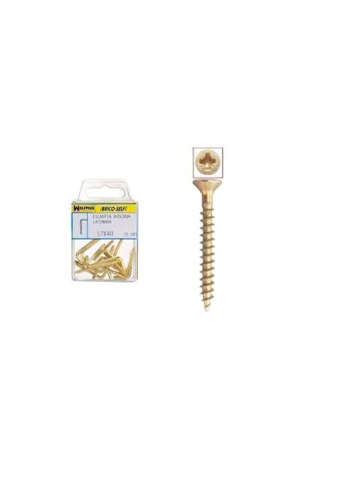 Tornillo Cabeza Plana Pozidriv Bicromatado 4,0x40 mm. 15 unidades