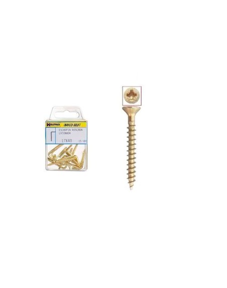 Tornillo Cabeza Plana Pozidriv Bicromatado 4,0x40 mm. 15 unidades