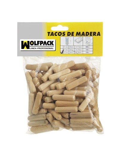 Espigas Madera 8x40 mm. (Bolsa de 50 Piezas)