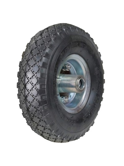 Rueda Carretilla Almacen / Sacos  Neumática Llanta Galvanizada Eje Descentrado Ø 20 mm.